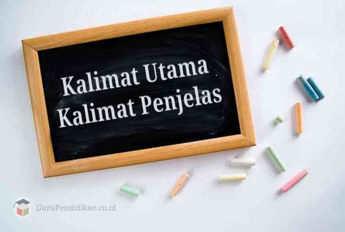 Kalimat utama dan kalimat penjelas