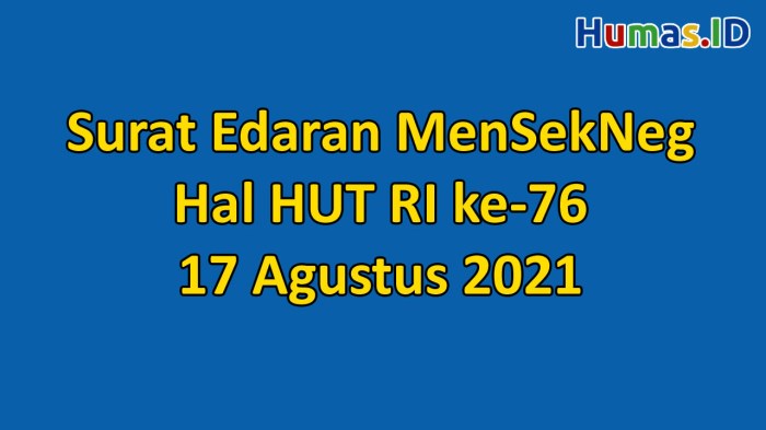 Surat edaran 17 agustus